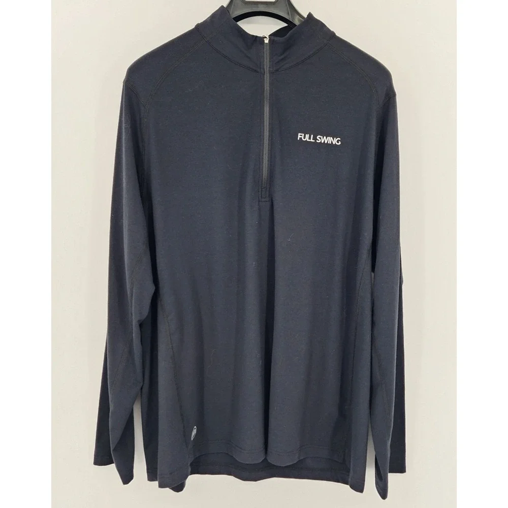 Travis‎ Mathew Sweater Mens 2XL Long Sleeve Pullover 1/4 Zip Golf Black